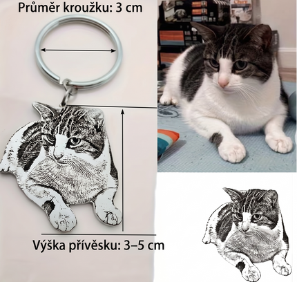 Vlastní gravírovaná klíčenka s fotografií mazlíčka